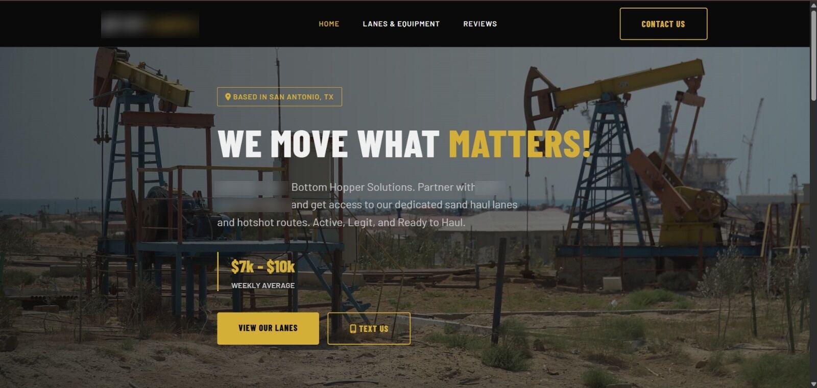 Website concept for AGM Transportation Dispatch system